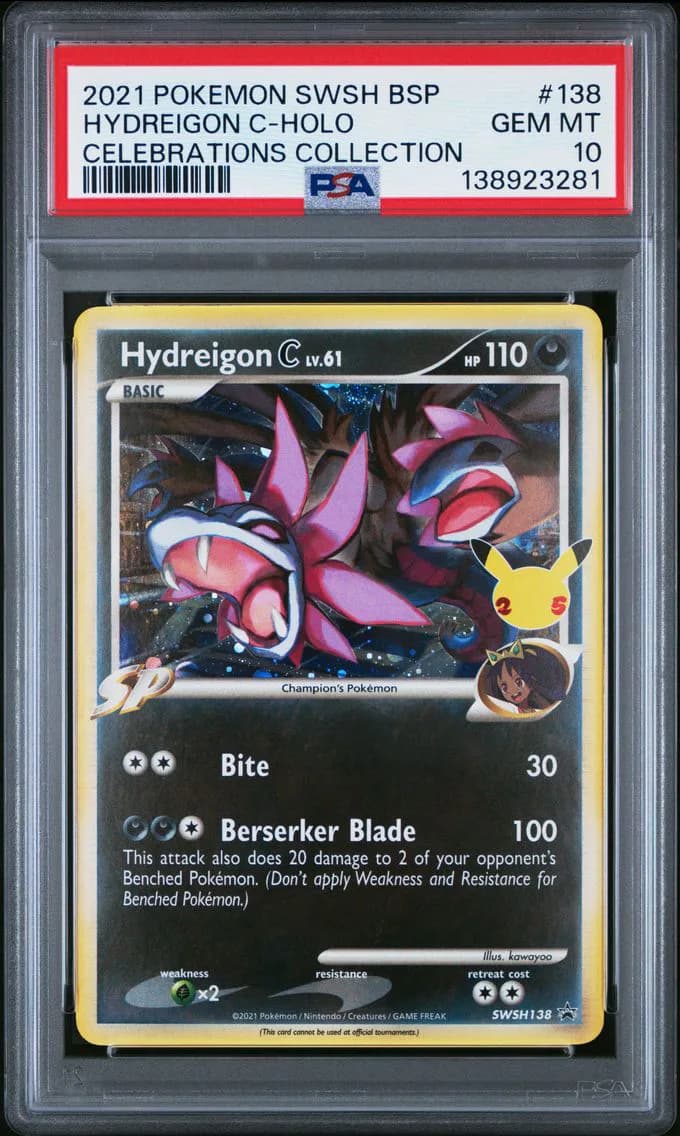 Hydreigon C-Holo, Swsh Black Star Promo, PSA 10