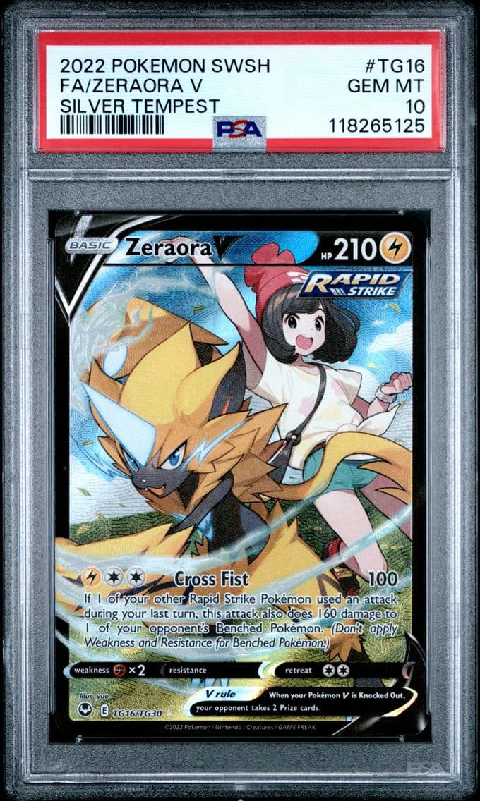 Zeraora V, Sword & Shield Silver Tempest, PSA 10