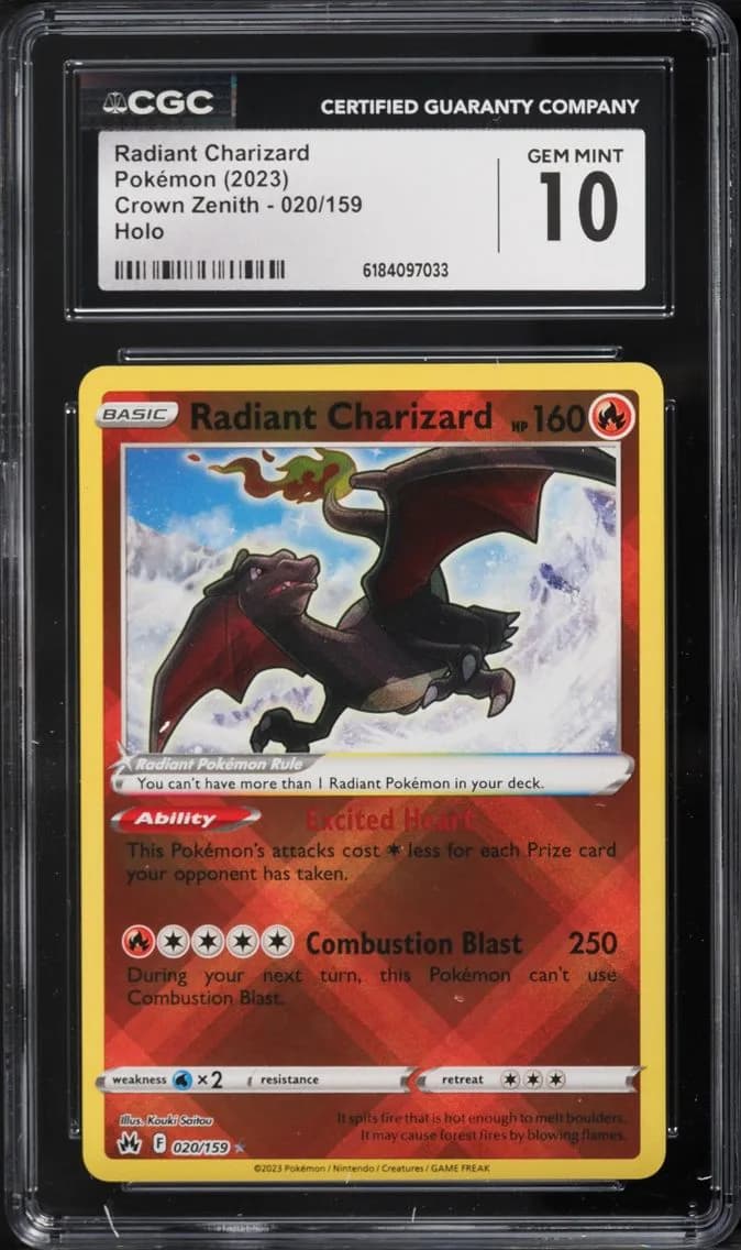 Radiant Charizard, Crown Zenith, CGC 10