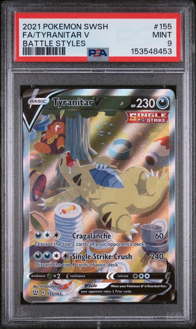 Tyranitar V, Sword & Shield Battle Styles, PSA 9