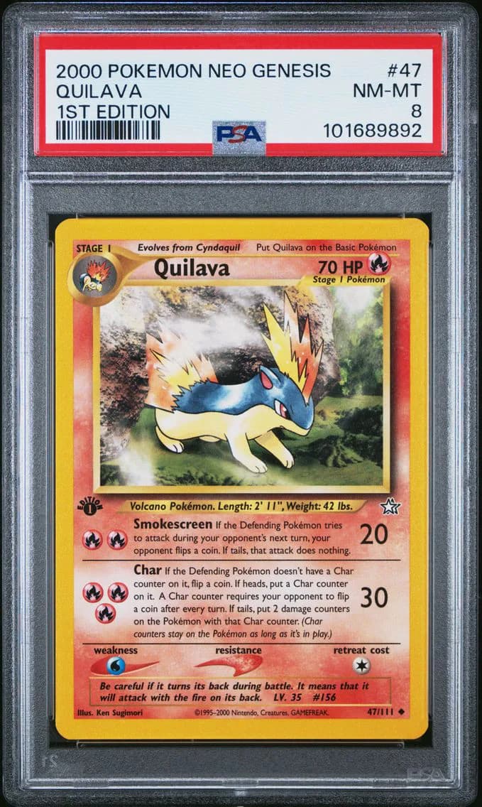 Quilava, Neo Genesis 1st Edition, PSA 8