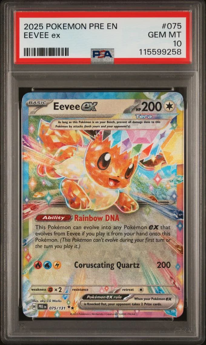 Eevee EX, Prismatic Evolutions, PSA 10