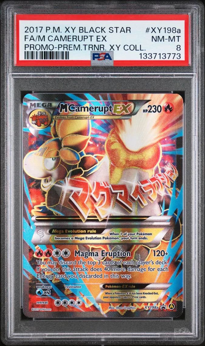 M Camerupt EX, XY Black Star Promo, PSA 8