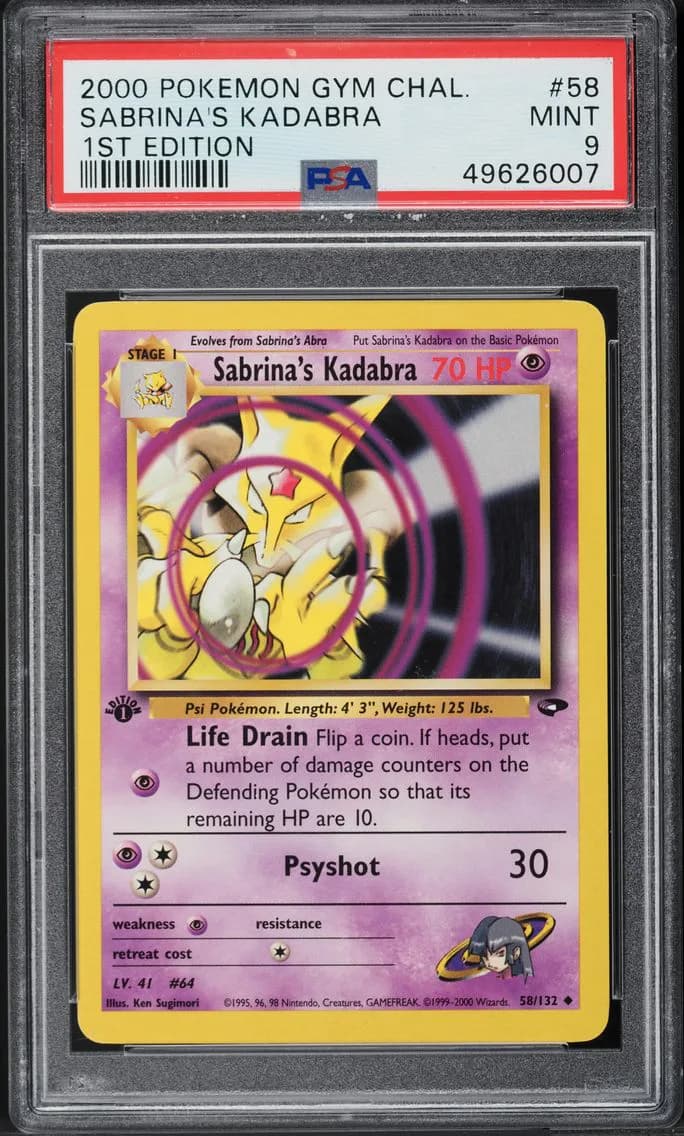 Sabrina's Kadabra, Gym Challenge, PSA 9