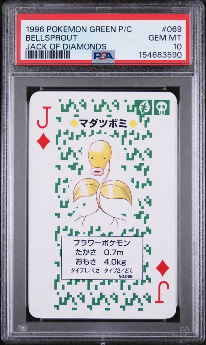 Bellsprout, Green Version Playing Cards, PSA 10
