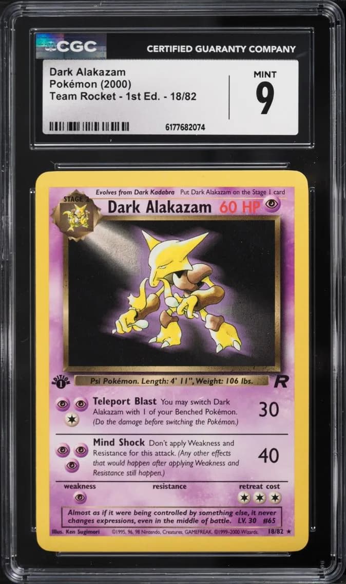 Dark Alakazam, Team Rocket - 1st Edition, CGC 9