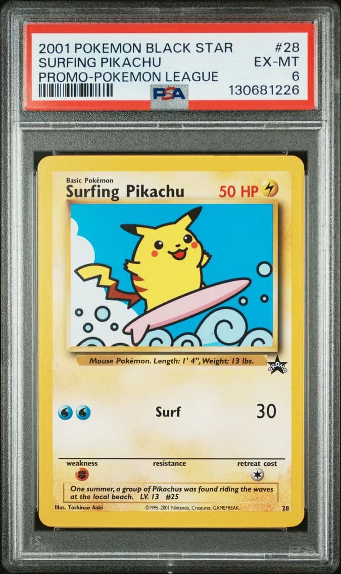 Surfing Pikachu, Promo Black Star, PSA 6