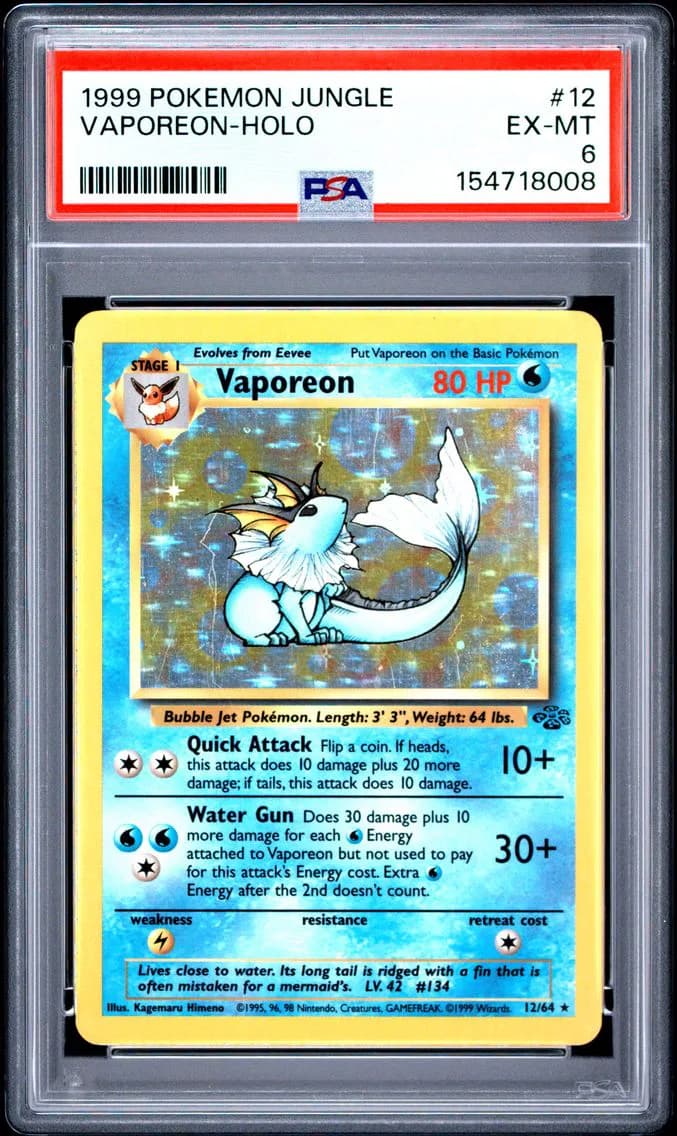 Vaporeon-Holo, Jungle, PSA 6