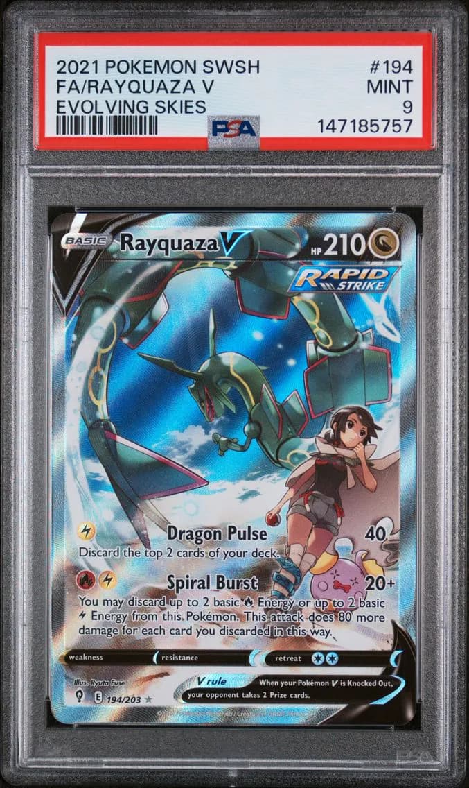 Rayquaza V, Sword & Shield Evolving Skies, PSA 9