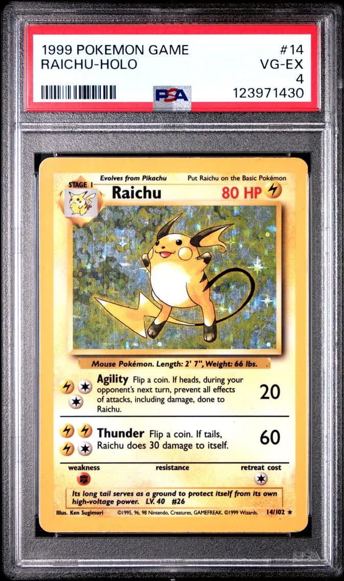 Raichu-Holo, Game, PSA 4