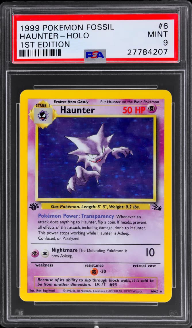 Fossil 1st Edition Holo Haunter, Fossil, PSA 9