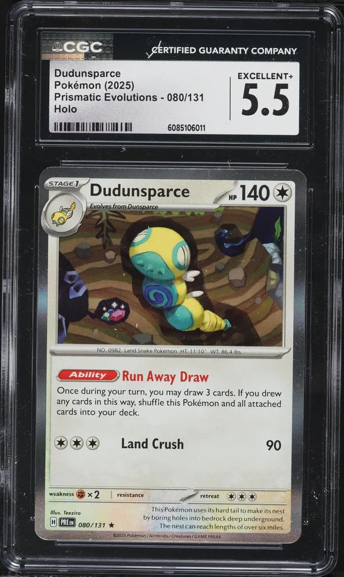 Dudunsparce, Prismatic Evolutions, CGC 5.5