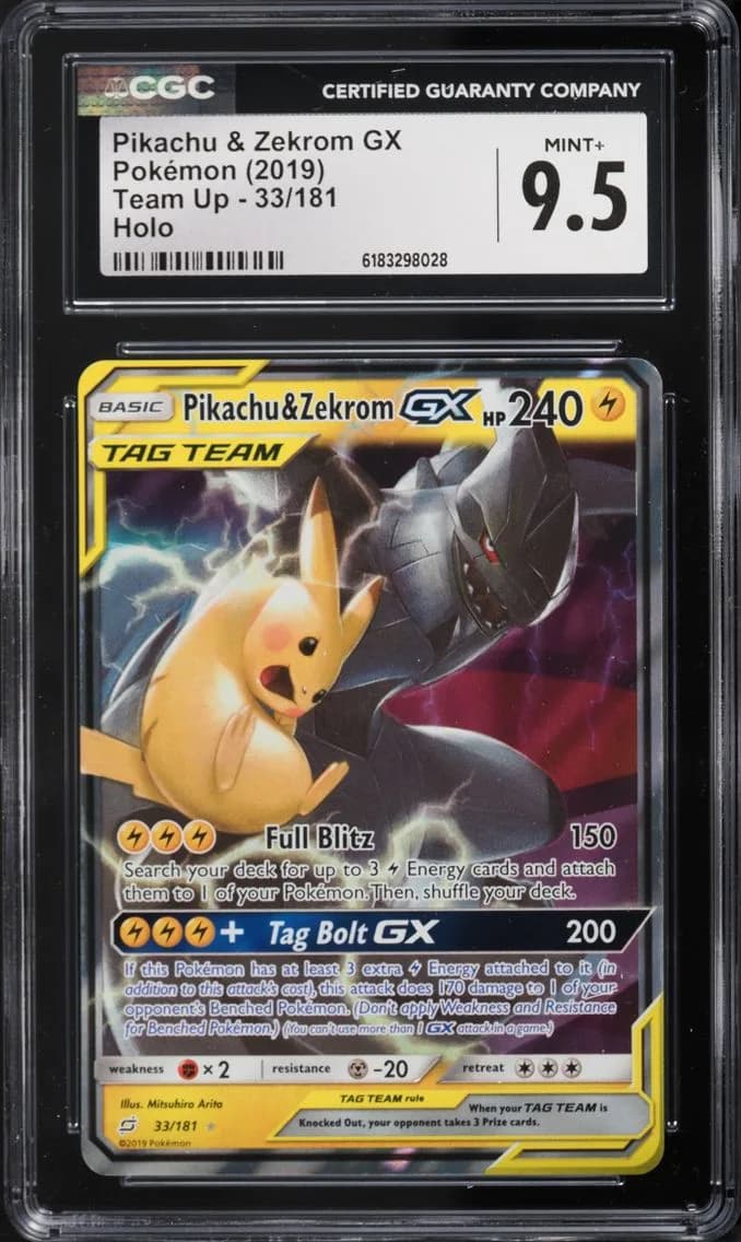 Pikachu & Zekrom GX, Team Up, CGC 9.5