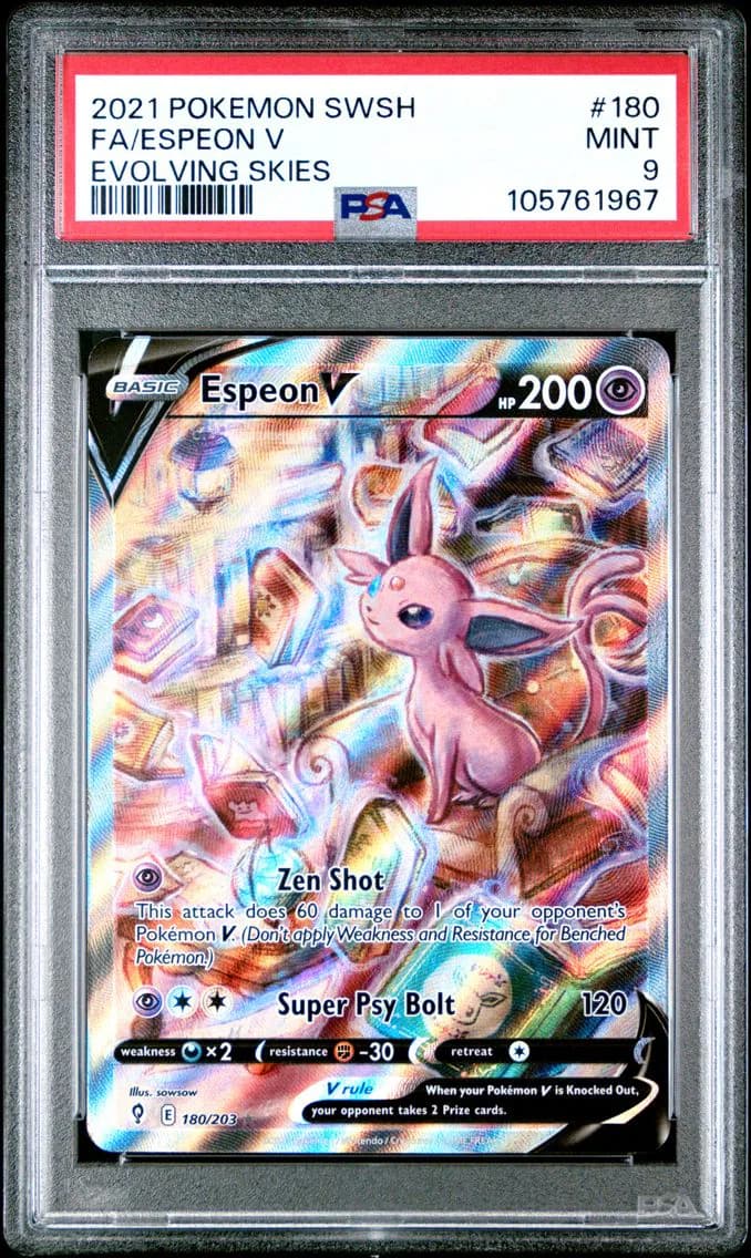 Espeon V, Sword & Shield Evolving Skies, PSA 9