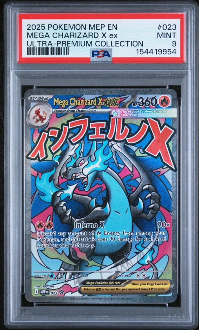 Mega Charizard X EX, Me Black Star Promo, PSA 9