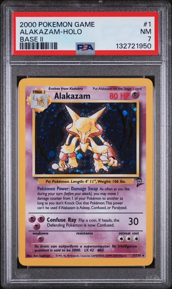 Alakazam-Holo, Game Base II, PSA 7