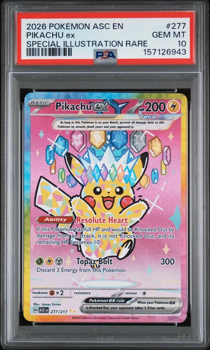 Pikachu EX, Ascended Heroes, PSA 10