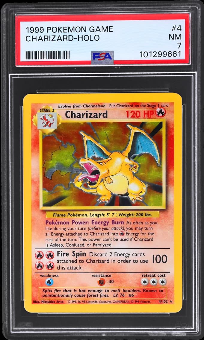 Charizard-Holo, Game, PSA 7