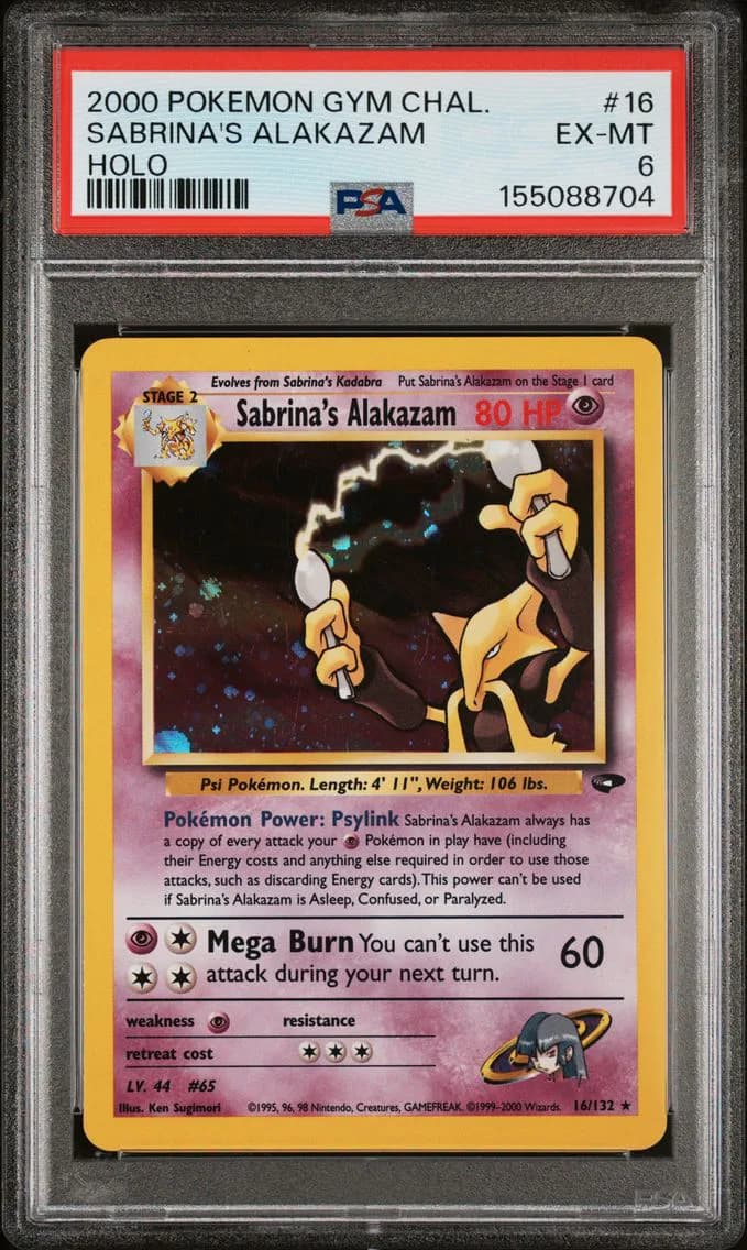 Sabrina's Alakazam, Gym Challenge, PSA 6