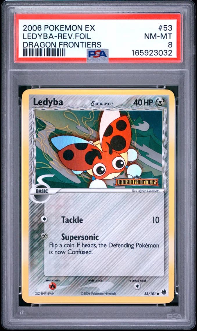 Ledyba-Reverse Foil, EX Dragon Frontiers, PSA 8