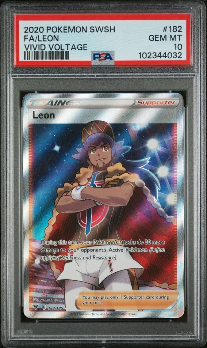 Leon, Sword & Shield Vivid Voltage, PSA 10