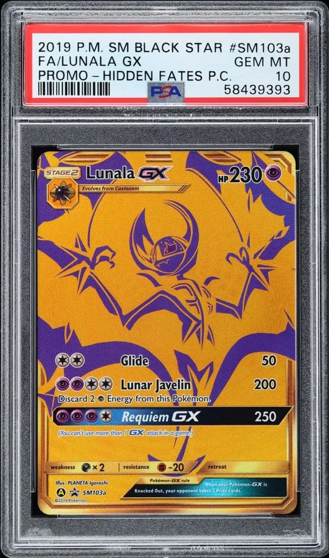 Lunala GX, SM Black Star Promo, PSA 10