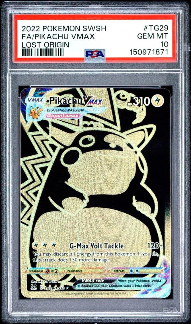 Pikachu VMAX, Sword & Shield Lost Origin, PSA 10