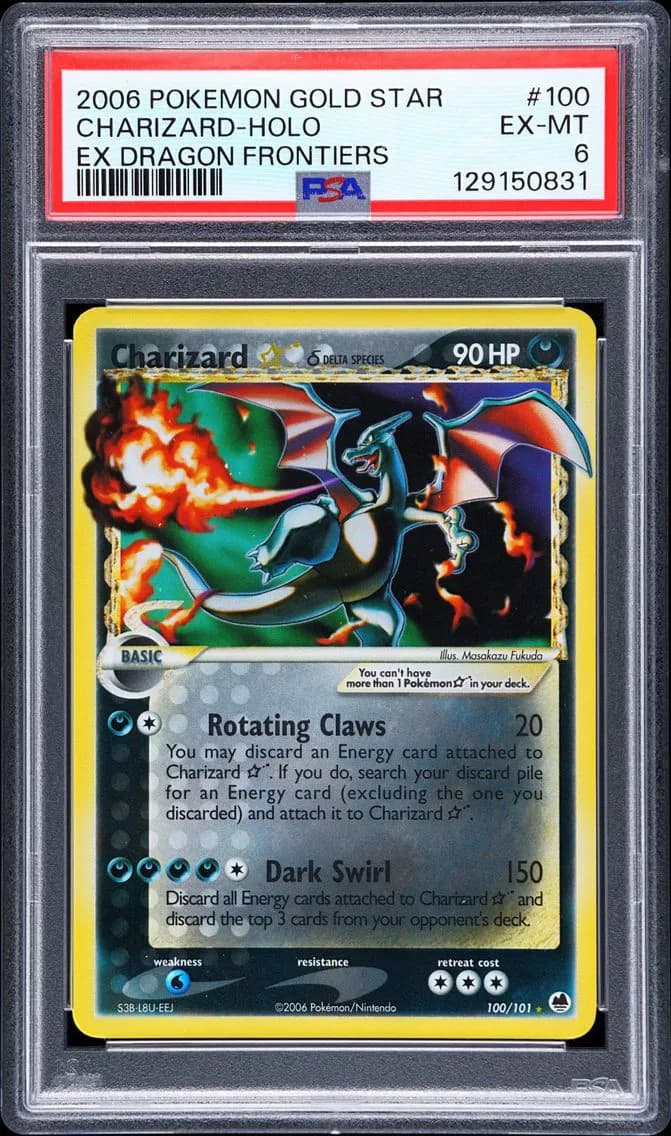Charizard-Holo, EX Dragon Frontiers, PSA 6