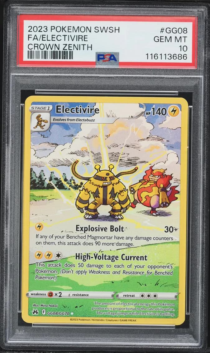 Electivire, Sword and Shield Crown Zenith, PSA 10