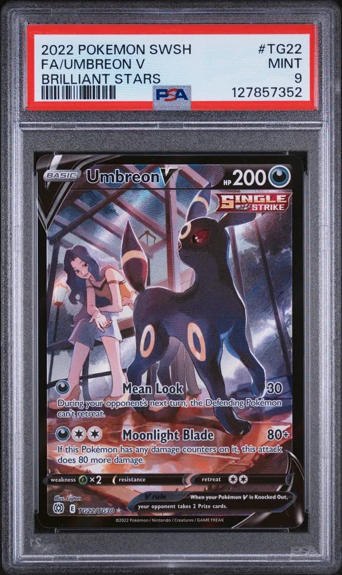 Umbreon V, Sword & Shield Brilliant Stars, PSA 9