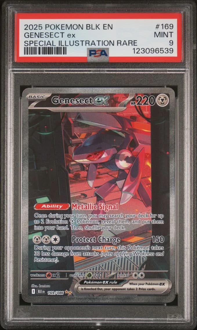 Genesect EX, Black Bolt, PSA 9
