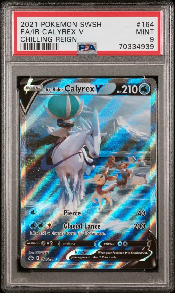 Ice Rider Calyrex V, Sword & Shield Chilling Reign, PSA 9