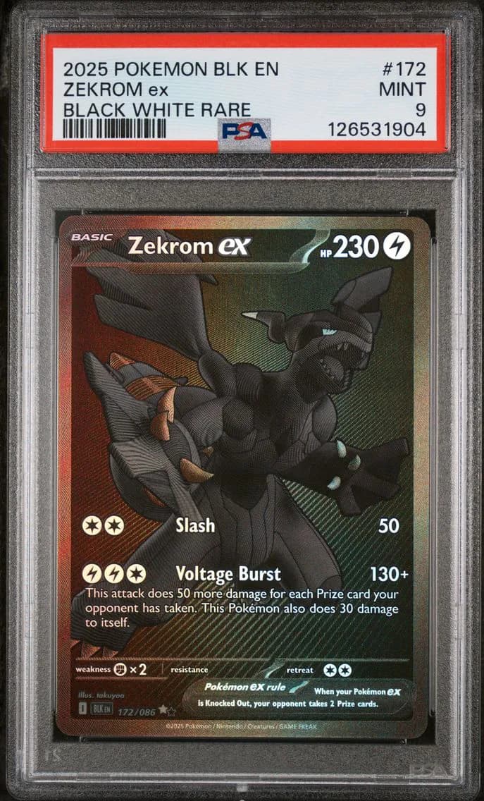Zekrom EX, Black Bolt, PSA 9