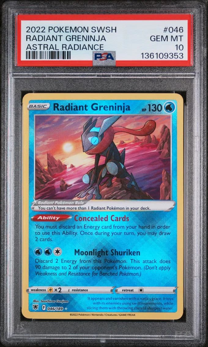 Radiant Greninja, Sword & Shield Astral Radiance, PSA 10