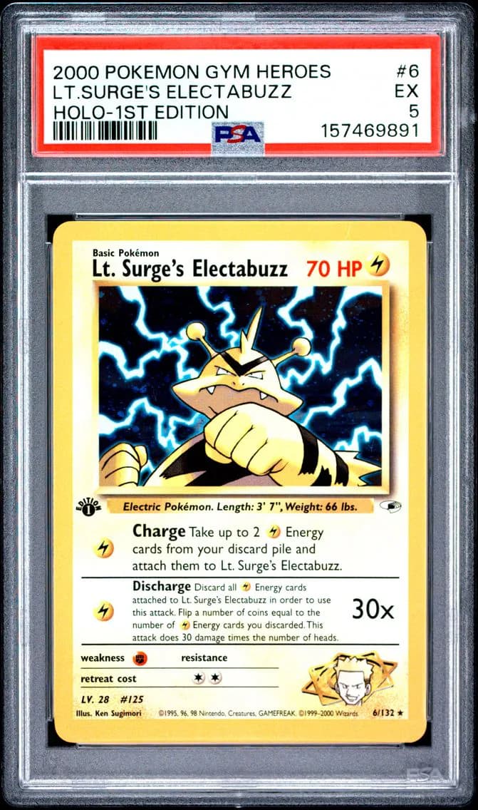 LT. Surge's Electabuzz, Gym Heroes, PSA 5