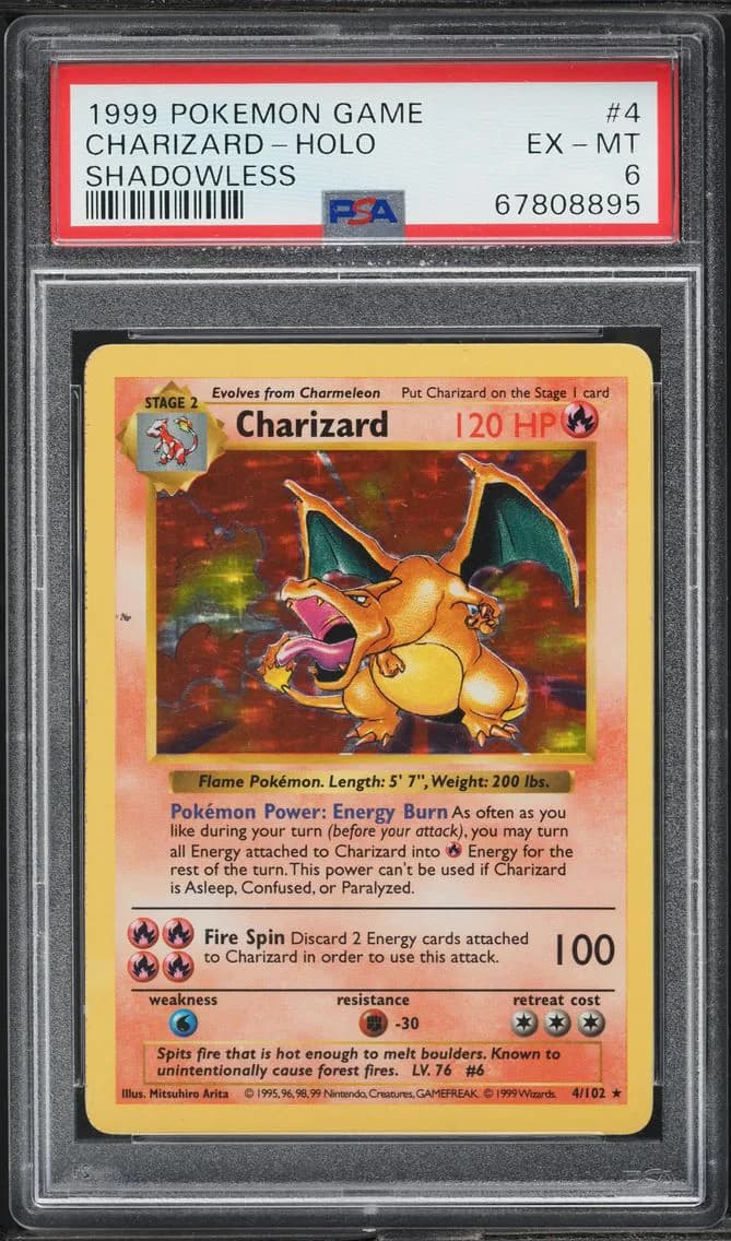 Charizard-Holo, Game, PSA 6