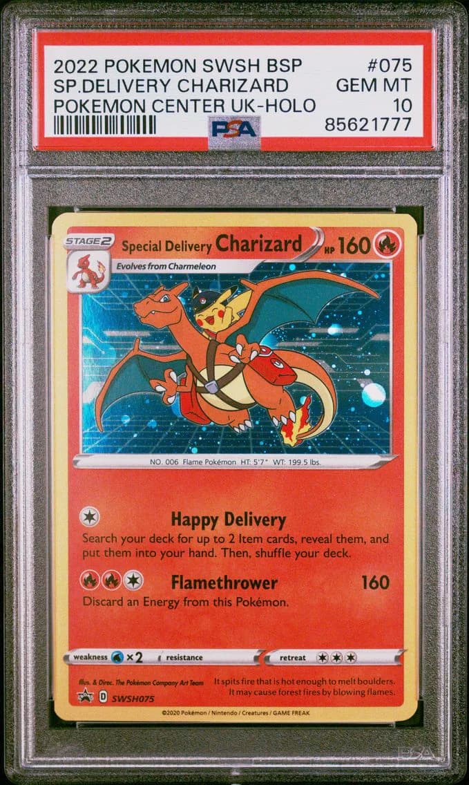 Special Delivery Charizard-Holo, Swsh Black Star Promo, PSA 10