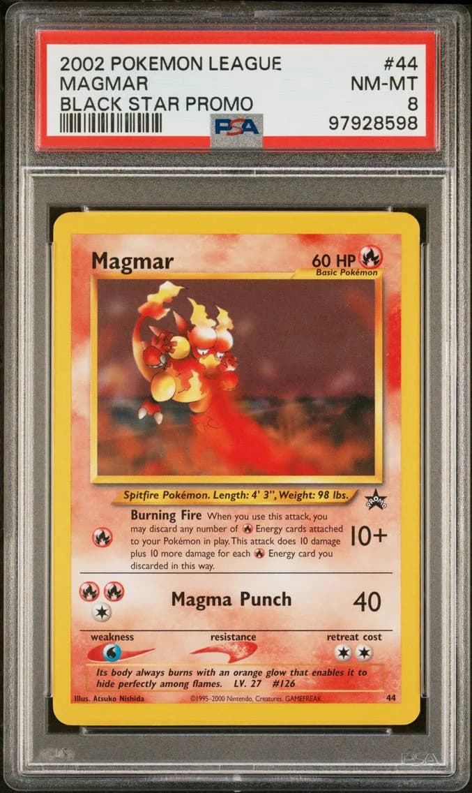 Magmar, League Promo Black Star, PSA 8