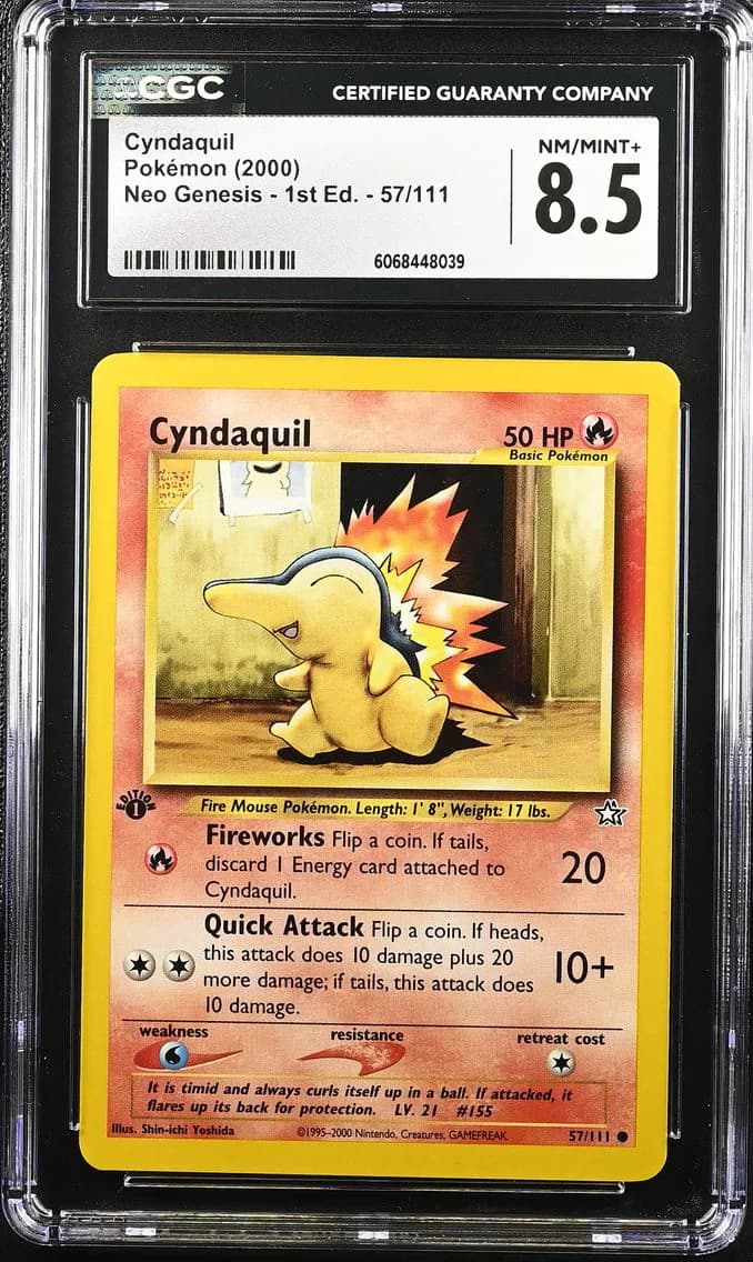 Cyndaquil, Neo Genesis - 1st Edition, CGC 8.5