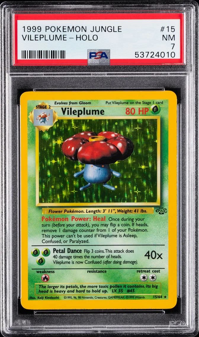 Vileplume-Holo, Jungle, PSA 7