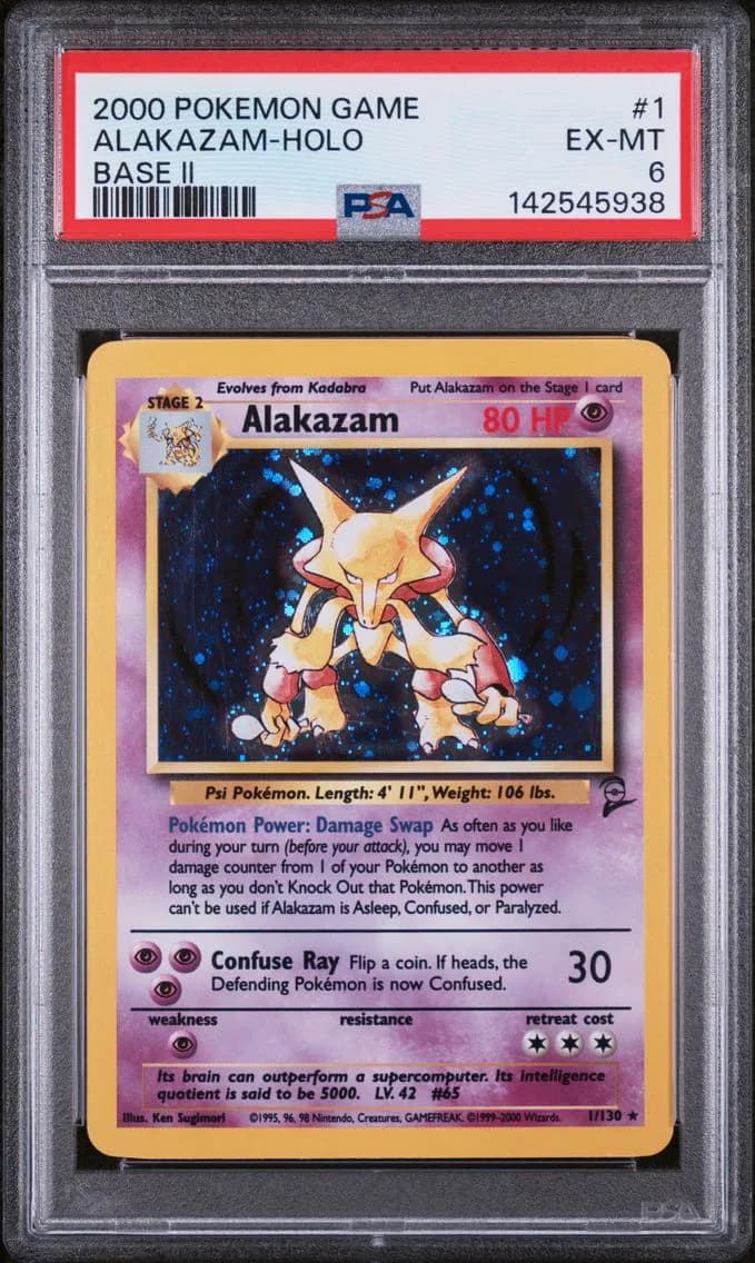 Alakazam-Holo, Game Base II, PSA 6