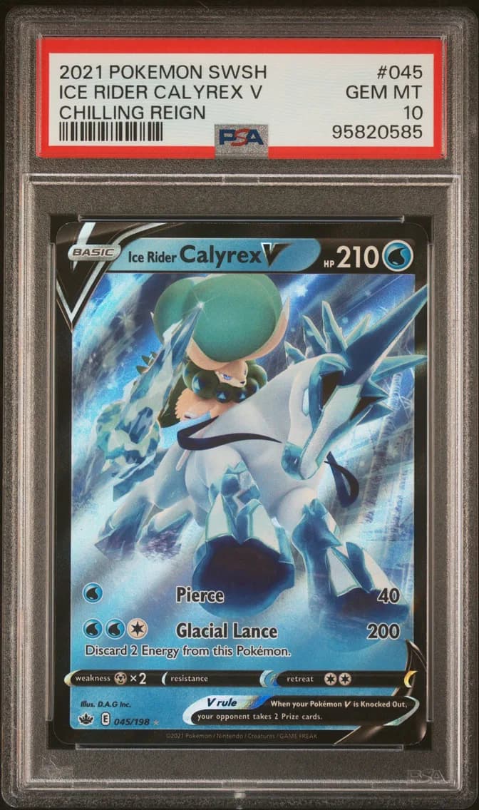 Ice Rider Calyrex V, Sword & Shield Chilling Reign, PSA 10