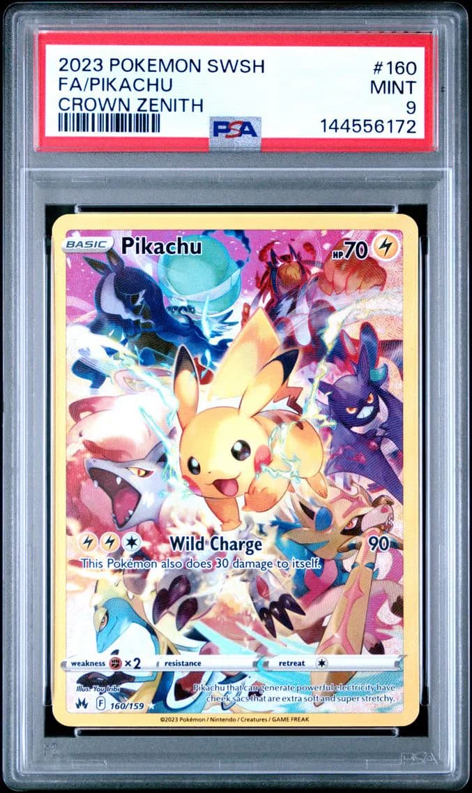 Pikachu, Sword and Shield Crown Zenith, PSA 9
