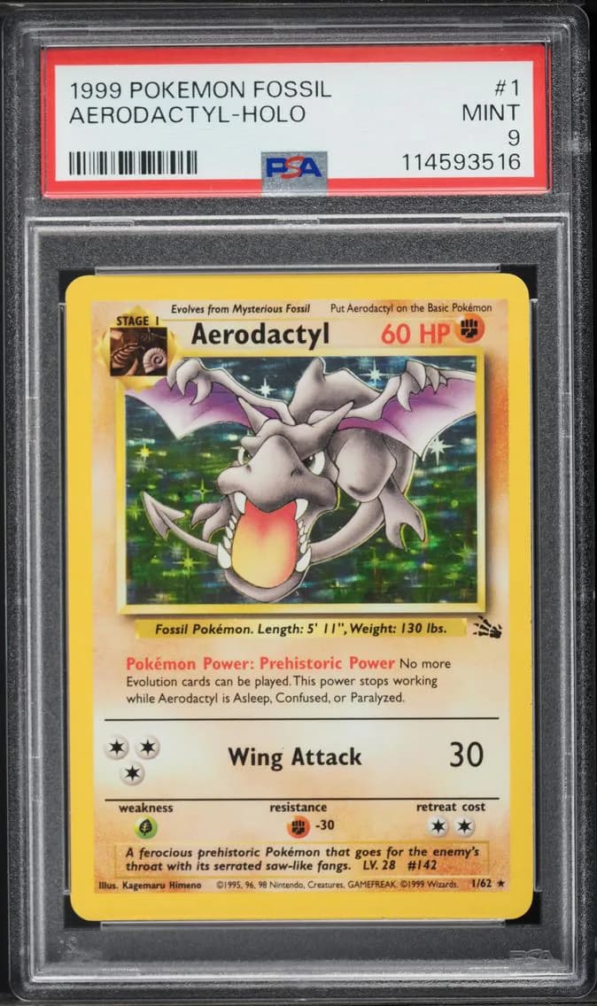 Aerodactyl-Holo, Fossil, PSA 9