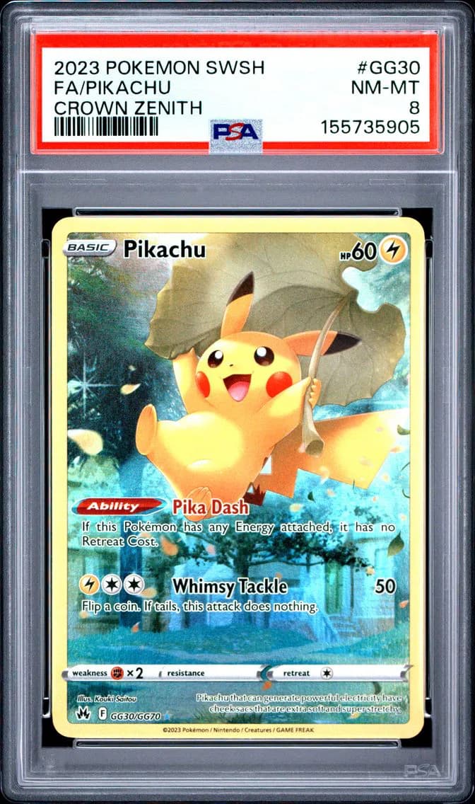 Pikachu, Sword and Shield Crown Zenith, PSA 8
