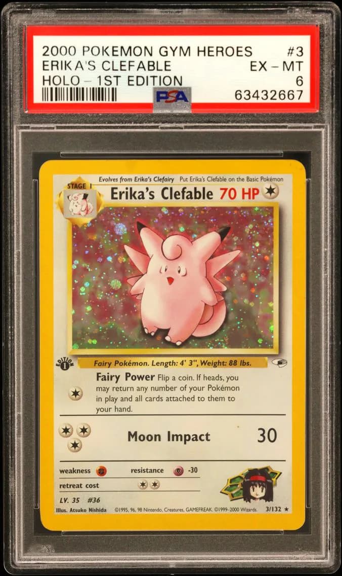 Erika's Clefable, Gym Heroes, PSA 6