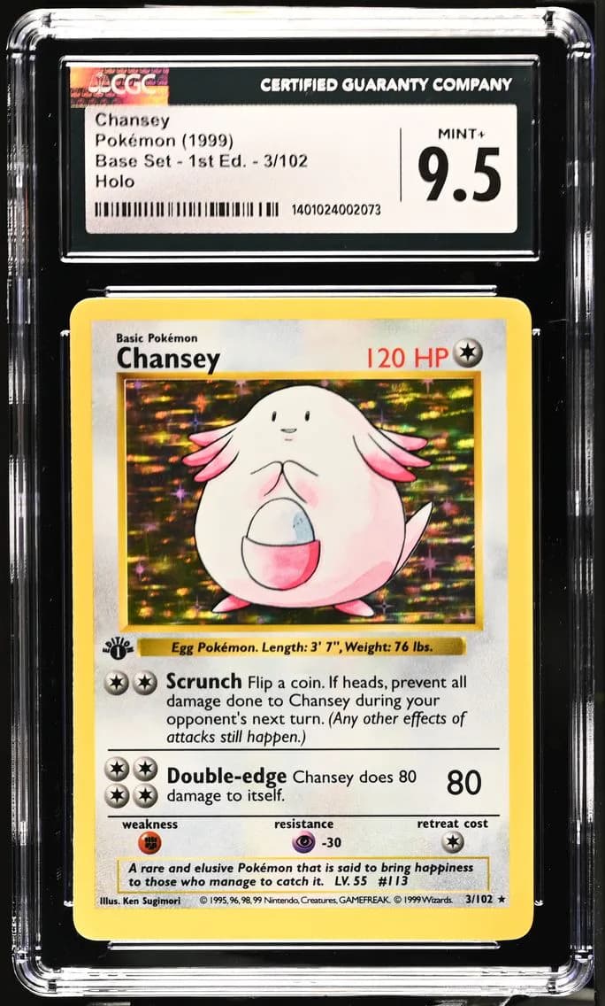 Chansey, Base Set - 1st Edition, CGC 9.5