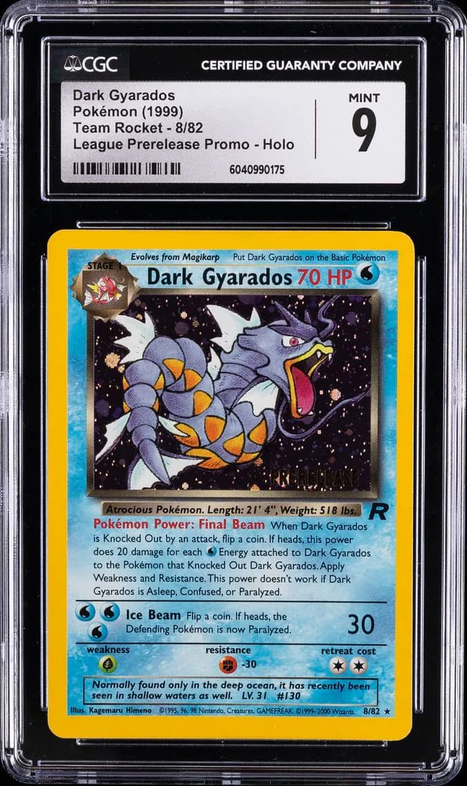 Dark Gyarados-Holo, Team Rocket - Unlimited, CGC 9