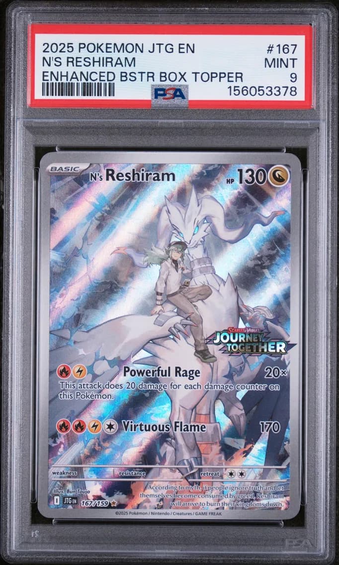 N's Reshiram, Journey Together, PSA 9