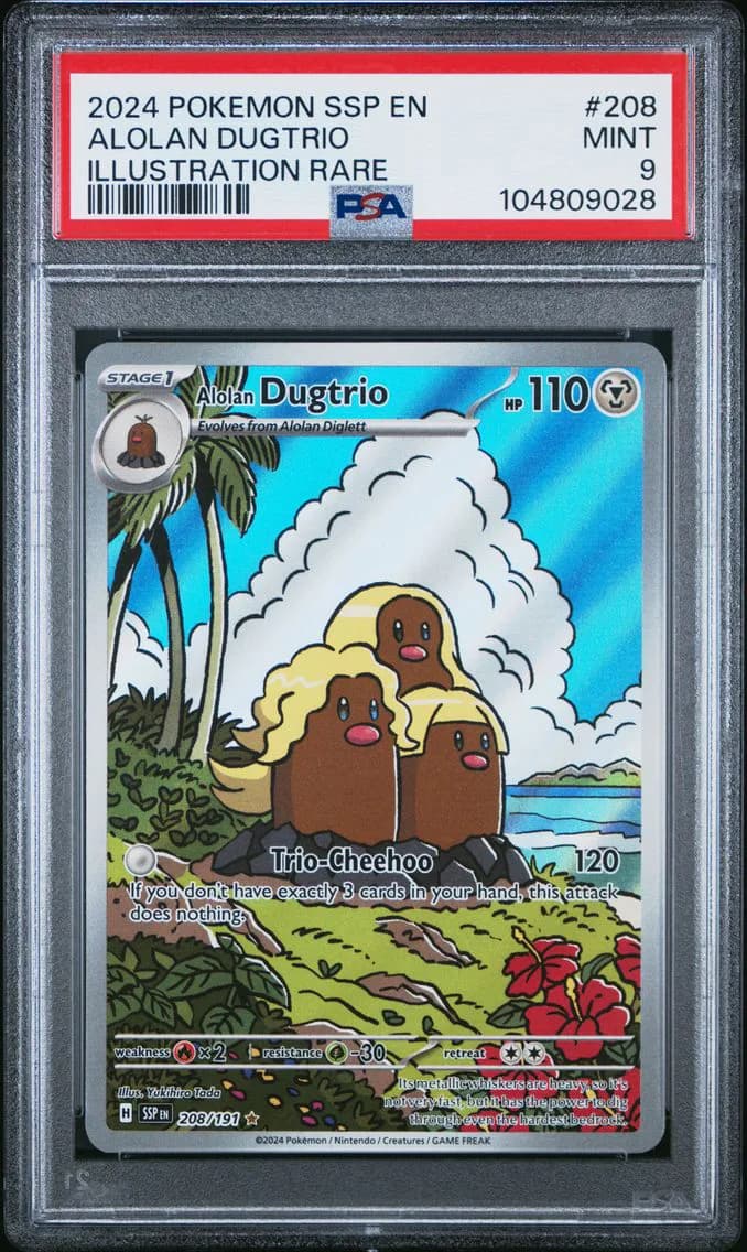 Alolan Dugtrio, Surging Sparks, PSA 9
